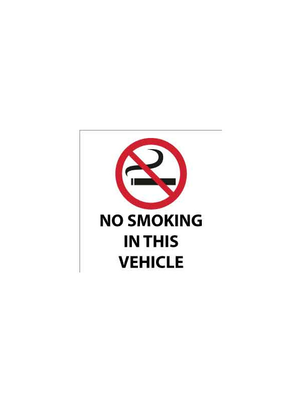 No Smoking in Vehicle Sticker